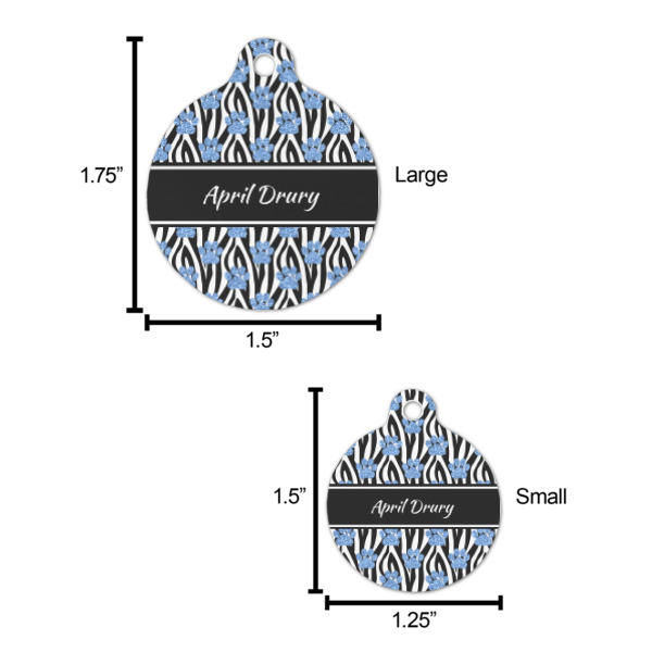 Custom Design - Round Pet ID Tag - Comparison Scale
