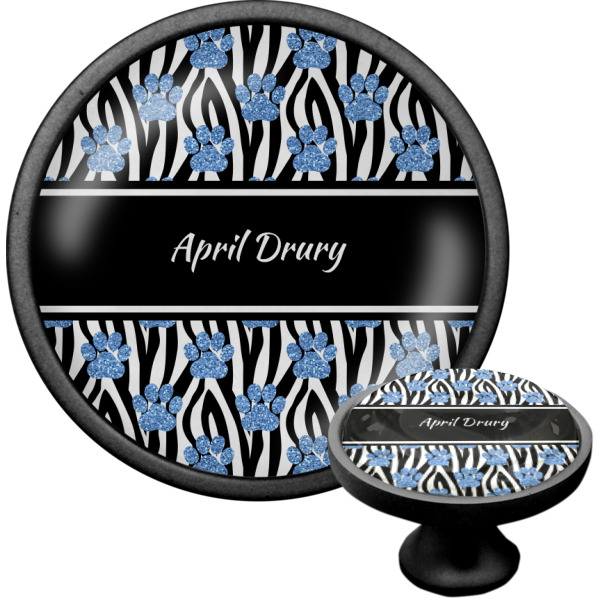 Custom Design - Black Custom Cabinet Knob (Front and Side)