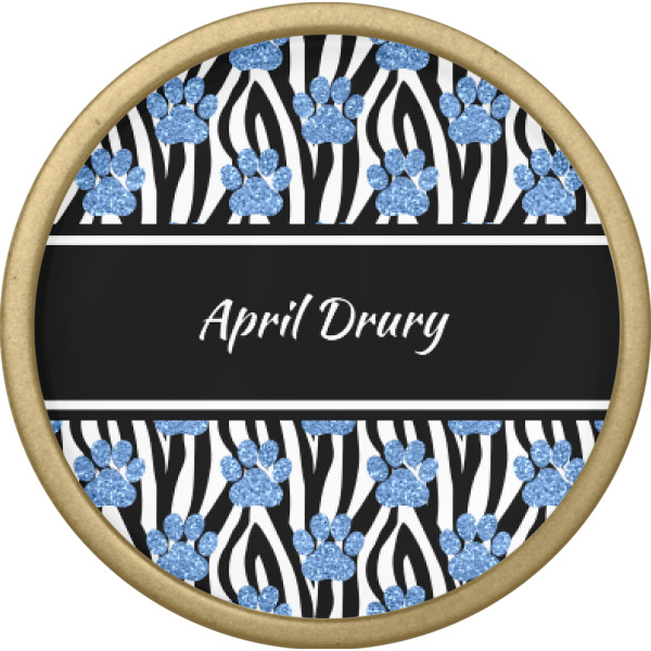 Custom Design - Cabinet Knob - Gold - Front