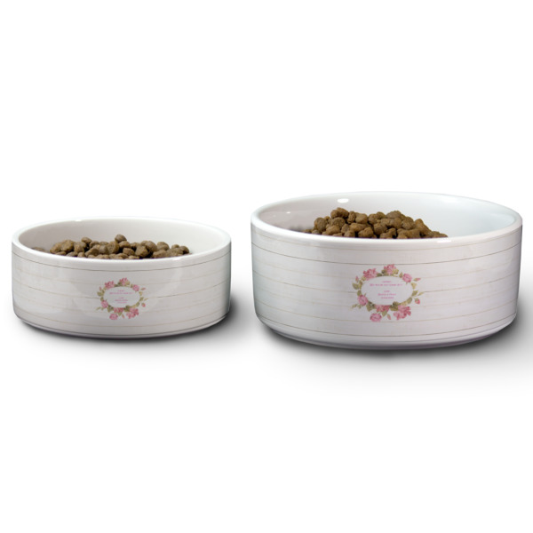 Custom Design - Ceramic Dog Bowls - Size Comparison