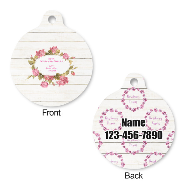 Custom Design - Round Pet ID Tag - Small - Front & Back View