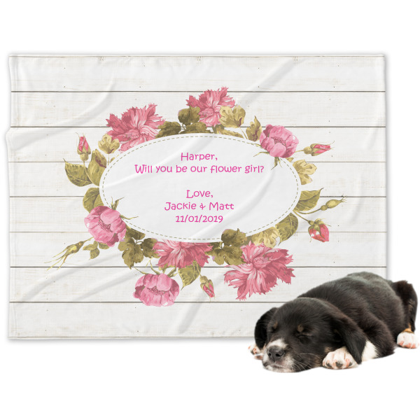 Custom Farm House Dog Blanket - Large (Personalized)