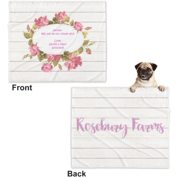 Custom Design - Microfleece Dog Blanket - Large- Front & Back