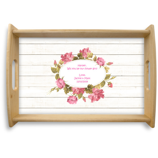 Custom Farm House Natural Wooden Tray - Small (Personalized)