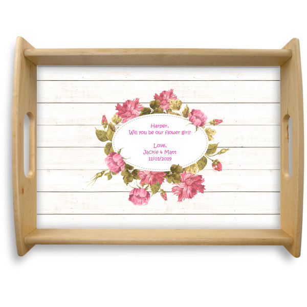 Custom Farm House Natural Wooden Tray - Large (Personalized)