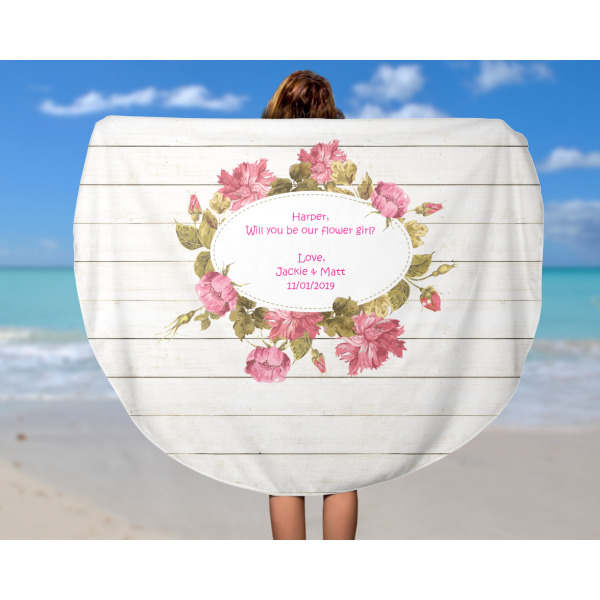 Custom Design - Round Beach Towel - In Use