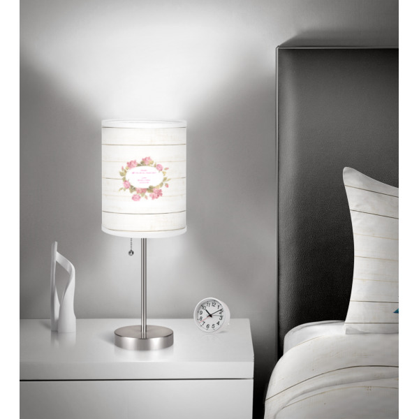 Custom Design - 8" Drum Lampshade - In Room