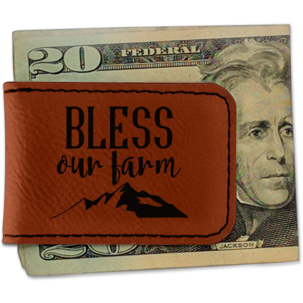 Custom Farm House Leatherette Magnetic Money Clip
