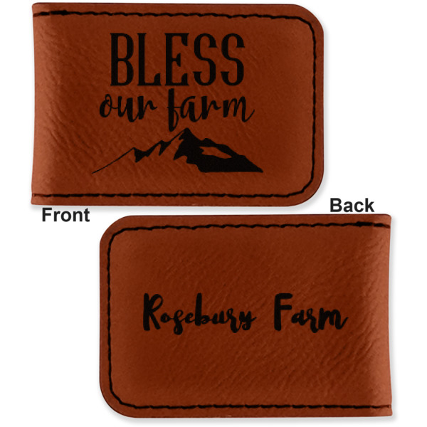 Custom Design - Leatherette Magnetic Money Clip - Front and Back