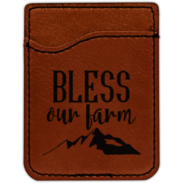 Custom Design - Cognac Leatherette Phone Wallet close up