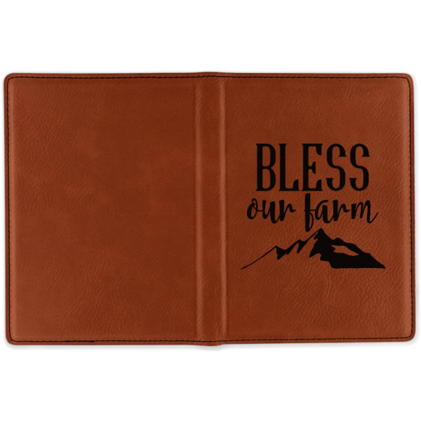 Custom Design - Cognac Leather Passport Holder Outside Single Sided - Apvl