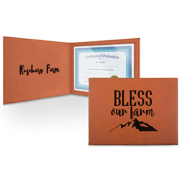 Custom Design Your Own Leatherette Certificate Holder