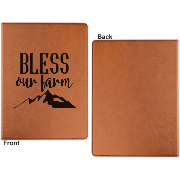 Custom Design - Cognac Leatherette Portfolios with Notepad - Small - Single Sided- Apvl