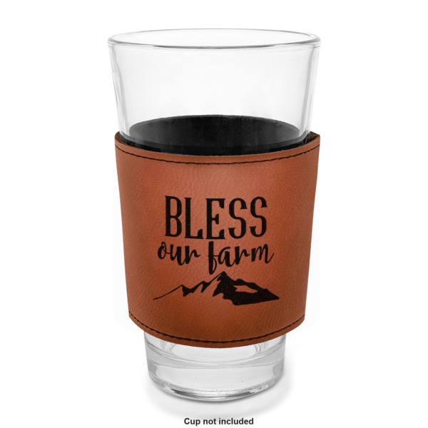 Custom Design - Laserable Leatherette Mug Sleeve - In pint glass for bar