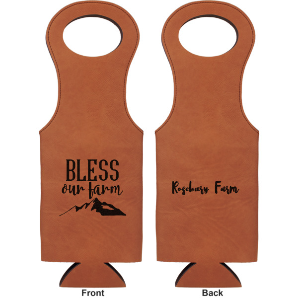 Custom Design - Leatherette Wine Tote Double Sided - Front and Back