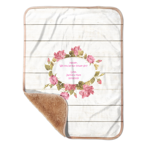 Custom Farm House Sherpa Baby Blanket - 30" x 40" w/ Name or Text