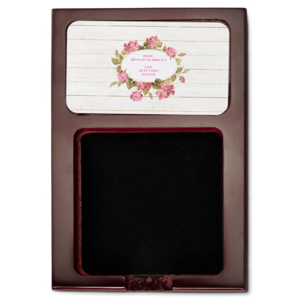 Custom Design - Red Mahogany Sticky Note Holder - Flat