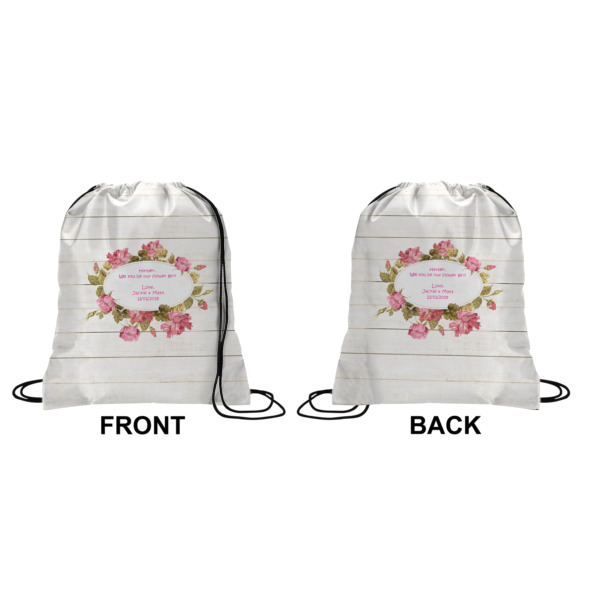 Custom Design - Drawstring Backpack Front & Back Small