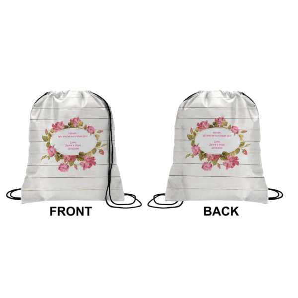 Custom Design - Drawstring Backpack Front & Back Medium