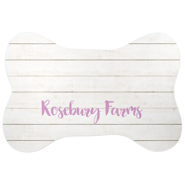 Custom Farm House Bone Shaped Dog Food Mat (Personalized)
