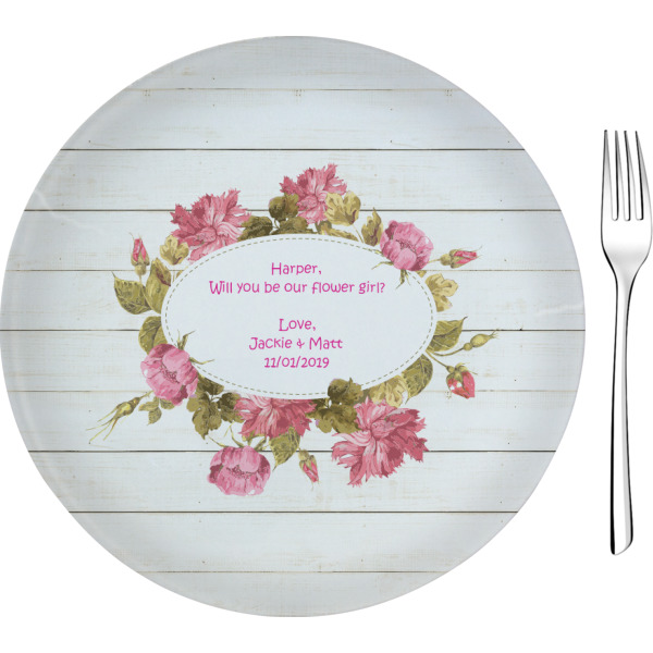 Custom Farm House 8" Glass Appetizer / Dessert Plates - Single or Set (Personalized)