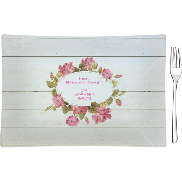 Custom Farm House Rectangular Glass Appetizer / Dessert Plate - Single or Set (Personalized)