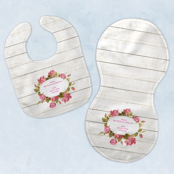 Custom Farm House Baby Bib & Burp Set w/ Name or Text