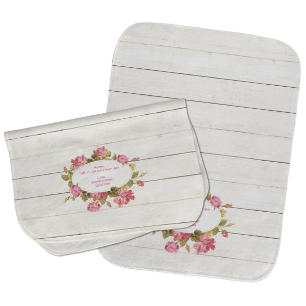 Custom Design - Two Rectangle Burp Cloths - Open & Folded