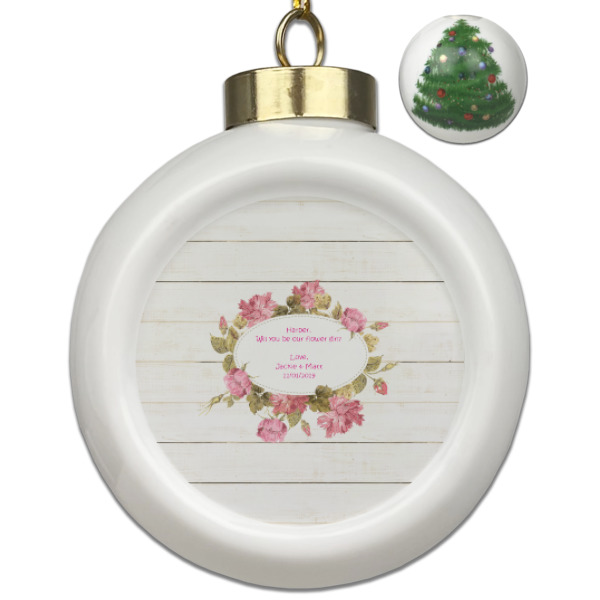 Custom Design Your Own Ceramic Ball Ornament - Christmas Tree