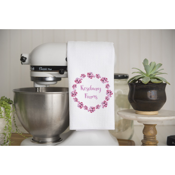 Custom Design - Waffle Weave Towel - Lifestyle - Partial Print