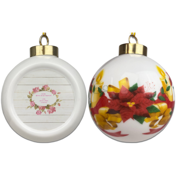 Custom Design - Ceramic Christmas Ornament - Poinsettias (APPROVAL)