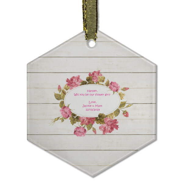 Custom Design - Frosted Glass Ornament - Hexagon