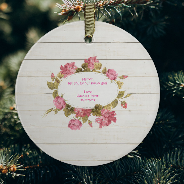 Custom Design - Frosted Glass Ornament - Round (Lifestyle)
