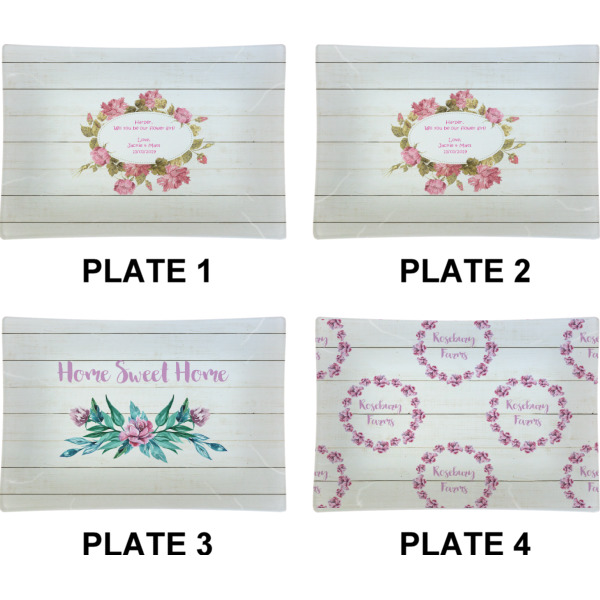 Custom Design - Set of Rectangular Appetizer / Dessert Plates (Approval)