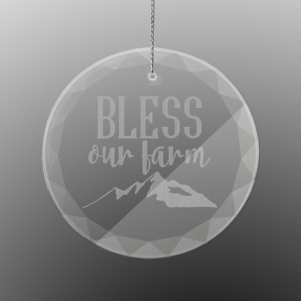 Custom Design - Engraved Glass Ornament - Round (Front)