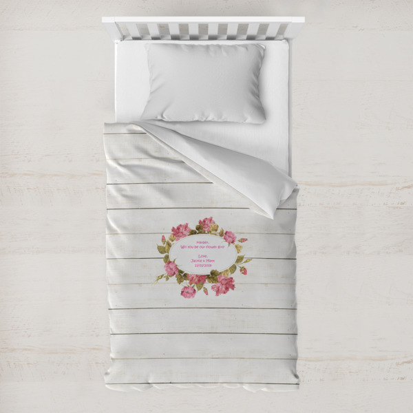 Custom Farm House Toddler Duvet Cover w/ Name or Text