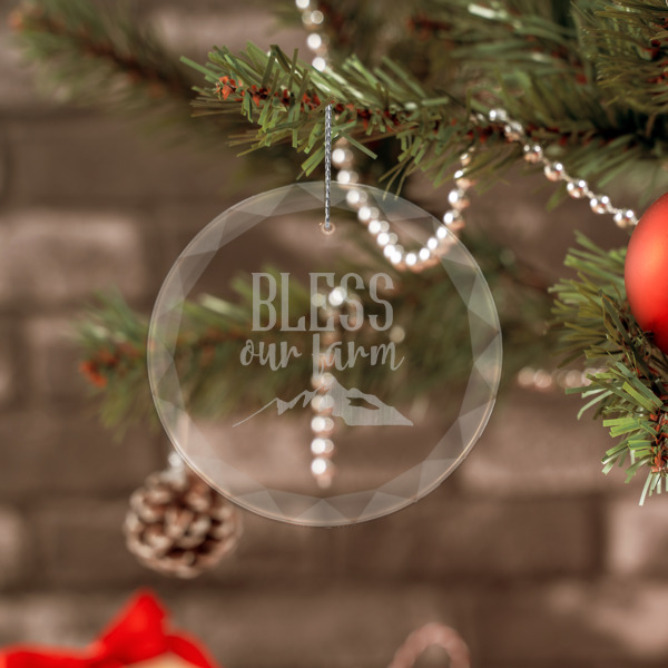 Custom Design - Engraved Glass Ornaments - Round (Lifestyle)