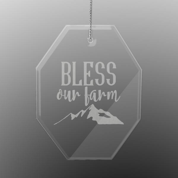 Custom Design - Engraved Glass Ornaments - Octagon