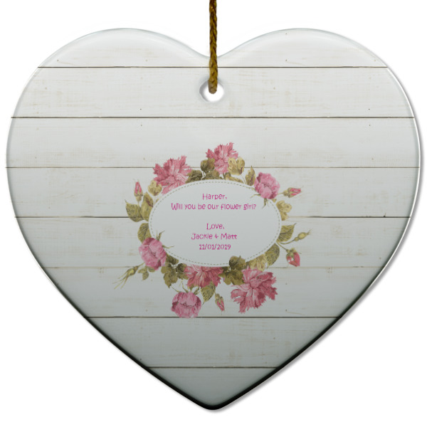 Custom Design - Ceramic Flat Ornament - Heart (Front)