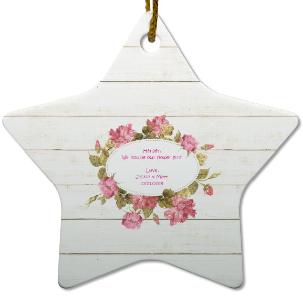 Custom Design - Ceramic Flat Ornament - Star (Front)