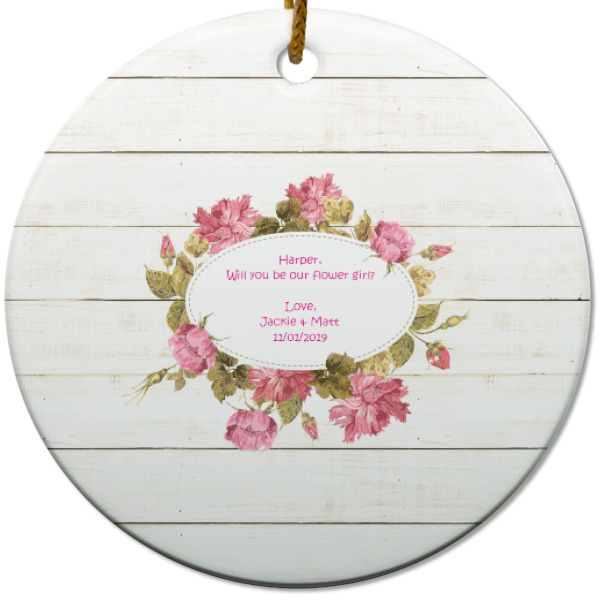 Custom Design - Ceramic Flat Ornament - Circle (Front)