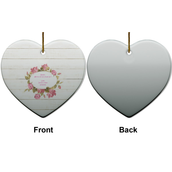 Custom Design - Ceramic Flat Ornament - Heart Front & Back (APPROVAL)
