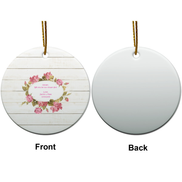 Custom Design - Ceramic Flat Ornament - Circle Front & Back (APPROVAL)