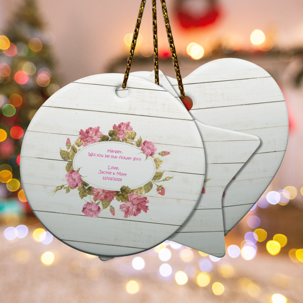 Custom Farm House Ceramic Ornament w/ Name or Text