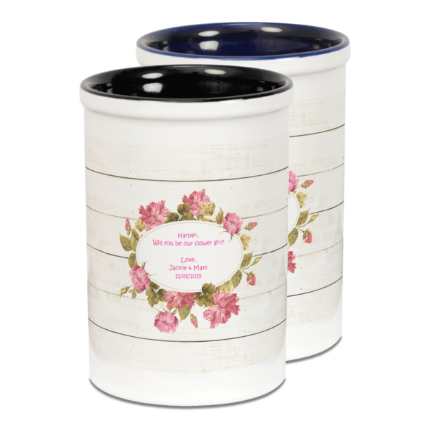 Custom Design Your Own Ceramic Pencil Holder - Large