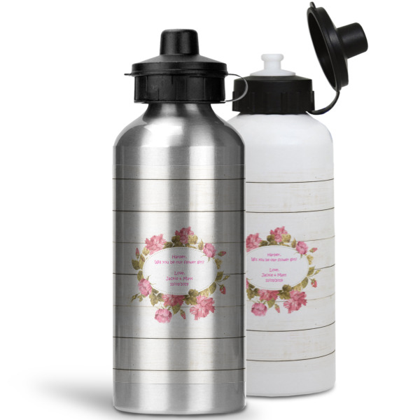 Custom Design - Aluminum Water Bottles - MAIN (white &silver)
