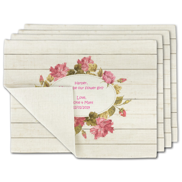 Custom Farm House Single-Sided Linen Placemat - Set of 4 w/ Name or Text