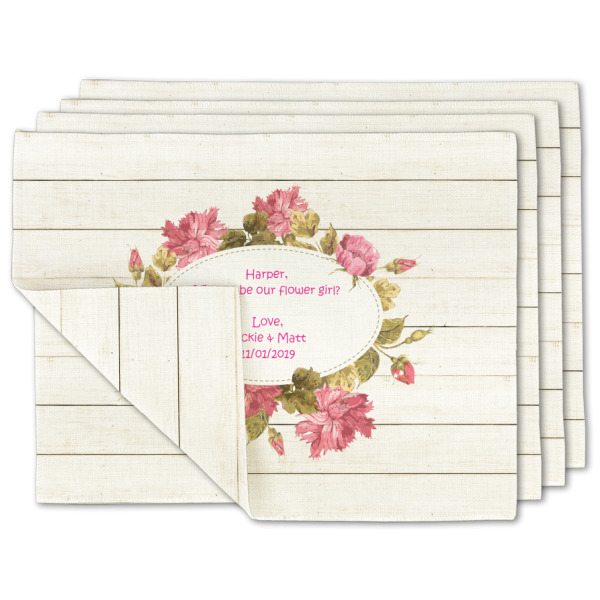 Custom Farm House Linen Placemat w/ Name or Text