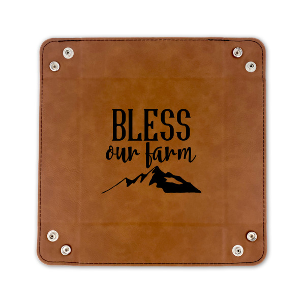 Custom Design - 6" x 6" Leatherette Snap Up Tray - FLAT FRONT