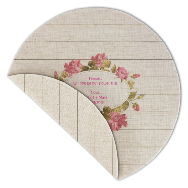 Custom Design - Round Linen Placemats - Front (folded corner double sided)